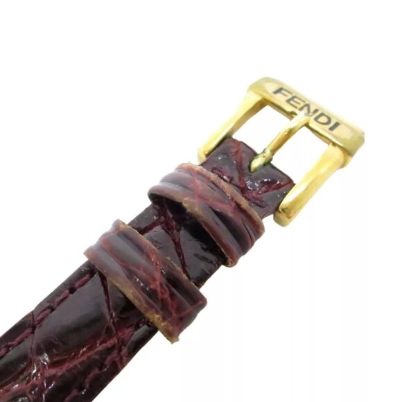 FENDI Quartz Wrist Watch 011-942 Gold Leather - Picture 12 of 12